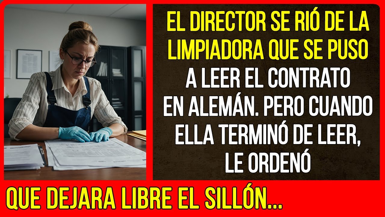 El director se rió de la limpiadora que se puso a leer el contrato en alemán. Pero cuando ella...