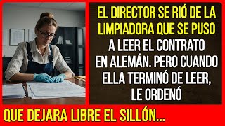 El director se rió de la limpiadora que se puso a leer el contrato en alemán. Pero cuando ella...