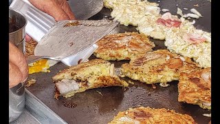 西成の100円お好み焼き屋台、撮影中に泥棒まで出現… Japanese Okonomiyaki Food stalls