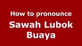 How to pronounce Sawah Lubok Buaya