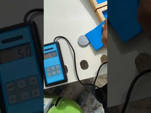 DFT (DRY FILM THICKNESS) of paint on structural steel using elcometer.