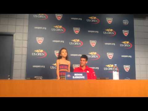 Novak introducing 9 yr old Zia Victoria at Press Conference