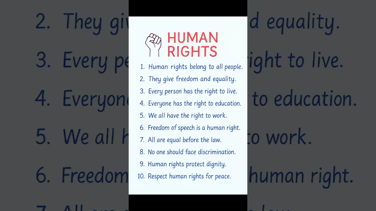 ✊ Human Rights – 10 Lines Essay | Easy English