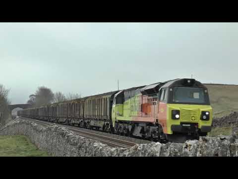 70817 Colasrail  'Chirk to Carlisle' empty wood train 4 April 21