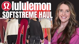 LULULEMON SOFTSTREME HAUL / ribbed flare pant & half zip, high rise pant, cropped crew & more!