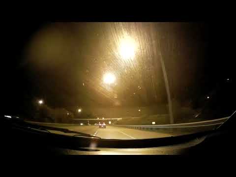 TN Interstate 81 north exit 8 interchange inbound high mast streetlights (night)