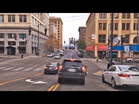 Driving Downtown - Tacoma Washington USA