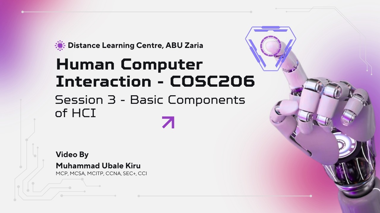 Human Computer Interaction HCI - Tutorial Session 3