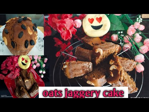 Oats jaggery cake// Healthy oats cake//whole wheat oats jaggery cake 😋👍