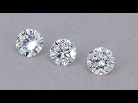 Comparison 1.92, 1.72, 2.01 Carat Round Brilliant Cut Diamonds