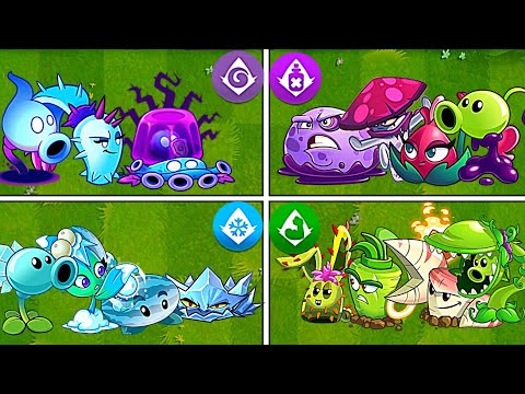 Random 4 Best Team Peashooter Battles - Who Will Win? - PvZ2 10.9.1 Team Plants vs Team Plants
