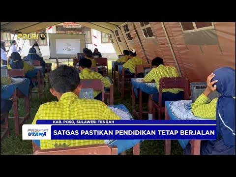 SATGAS MADAGO RAYA DIRIKAN TENDA DARURAT UNTUK KEGIATAN BELAJAR DI POSO
