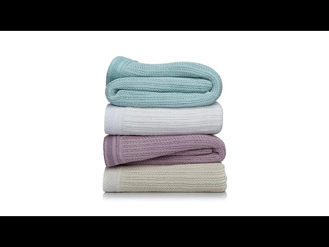 Cottage Collection 100% Cotton Eyelet Trim Blanket