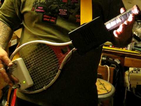 Circuit bent case mod Tennis Racquit musical instrument by COREY BUSBOOM