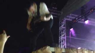 The Dillinger escape plan guitarist plays on table in mosh pit @ Adelaide soundwave.2014