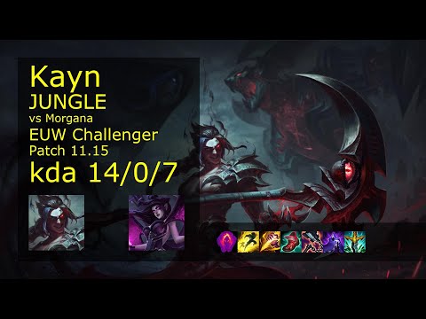 Kayn vs Morgana Jungle - EUW Challenger 14/0/7 Patch 11.15 Gameplay