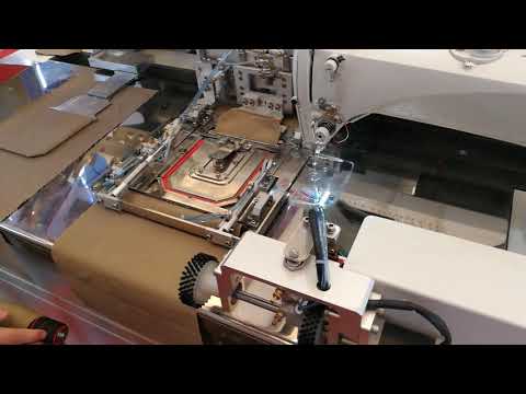 Швейный автомат для настрачивания накладных карманов с клапаном RM-310PWF video