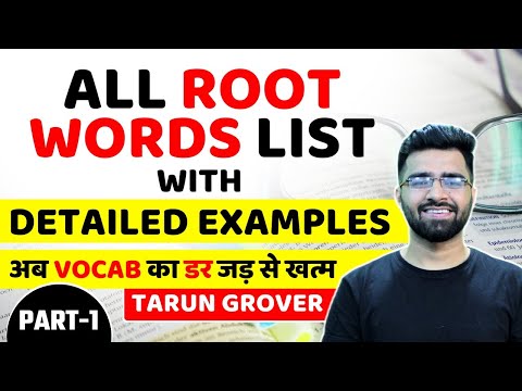 Root Words (Part -1) | The Best way to Improve Vocabulary | Tarun Grover