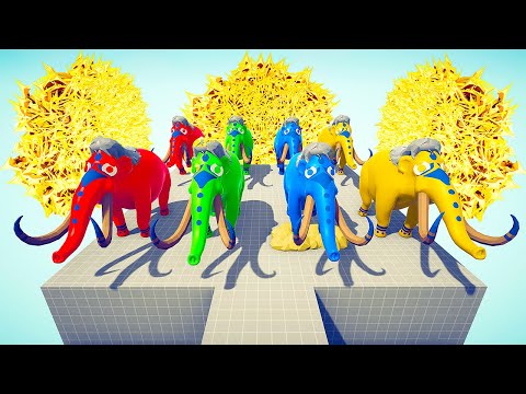 MAMMOTH ARMY COLOR PACK vs EVERY GOD - Totally Accurate Battle Simulator TABS