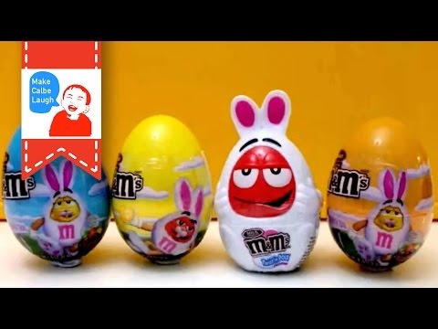 unboxing M&M's Easter Special chocolate egg and learn colors, 1, 2, 3, shapes