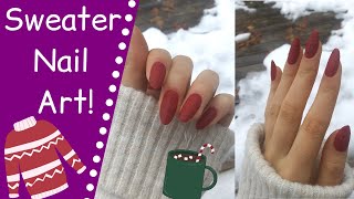 Sweater Nails TUTORIAL With Acrylic Powder | Sweater Nails with Gel Polish