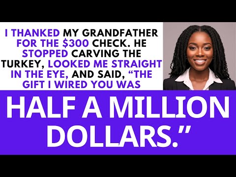 I thanked my grandfather for the $300 check. He stopped carving the turkey, looked me straight...