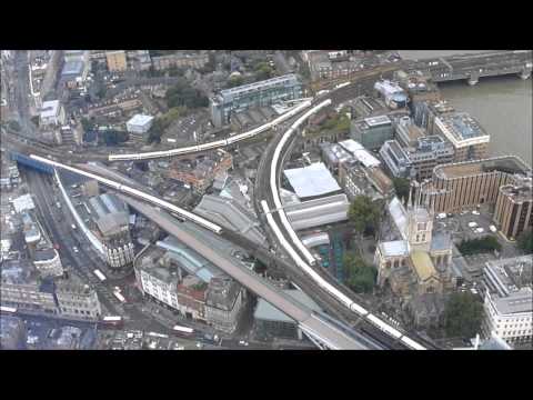 Trains at Borough Market Junction from The Shard