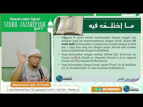 Jazariyyah Level 3 - Sesi 10A - Maqthu dan Maushul Bag. 2