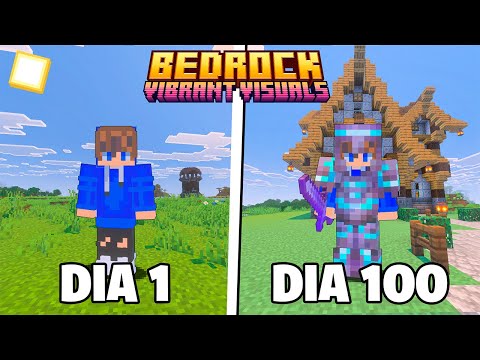 SOBREVIVI 100 DIAS COM O VIBRANT VISUALS DO MINECRAFT BEDROCK