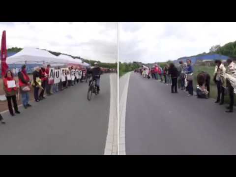 Menschenkette auf der Nordbahntrasse am 03. Juni 2015 / Wir sind es wert!