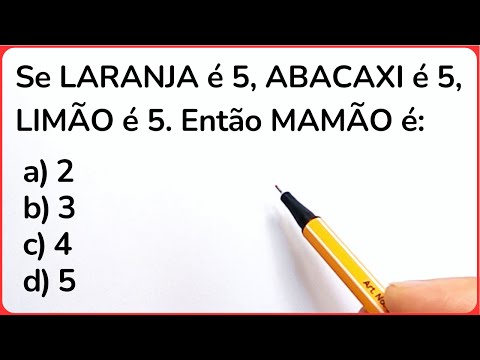 5 QUESTÕES DE RACIOCÍNIO LÓGICO🚀 GRAU 1🔥