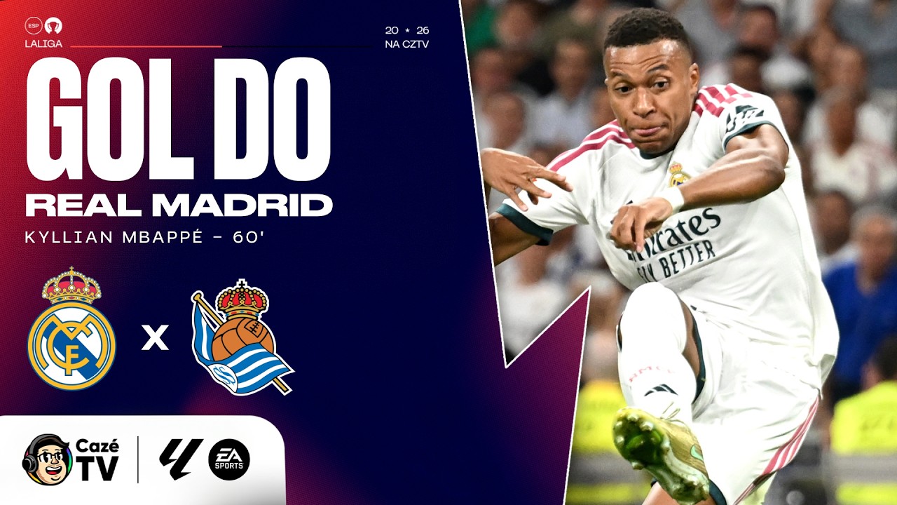 MBAPPÉ MARCA MAIS UM GOL E OS MERENGUES VOLTAM A FICAR NA FRENTE CONTRA A REAL SOCIEDAD!