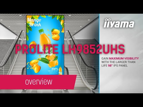 iiyama ProLite LH9852UHS-B1 Signage Display 247,7 cm (98 Zoll) 4K UHD Auflösung, 24/7 Betriebszeit mit OPS Slot video preview