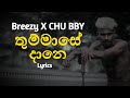 තුම්මාසේ දානෙ Thummase Dane Lyrics Breezy X CHU BBY
