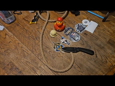 Kizer Baby 154cm Edge Retention Test on half inch twisted sisal rope