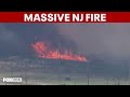 Massive wildfire burning in South Jersey, thick smoke pours into sky as crews respond