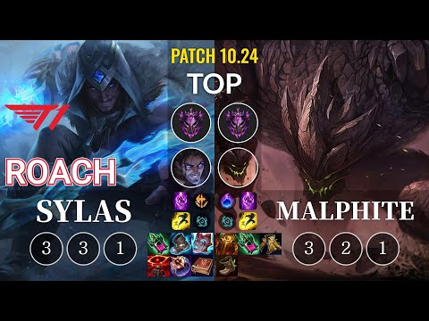 T1 Roach Sylas vs Malphite Top - KR Patch 10.24