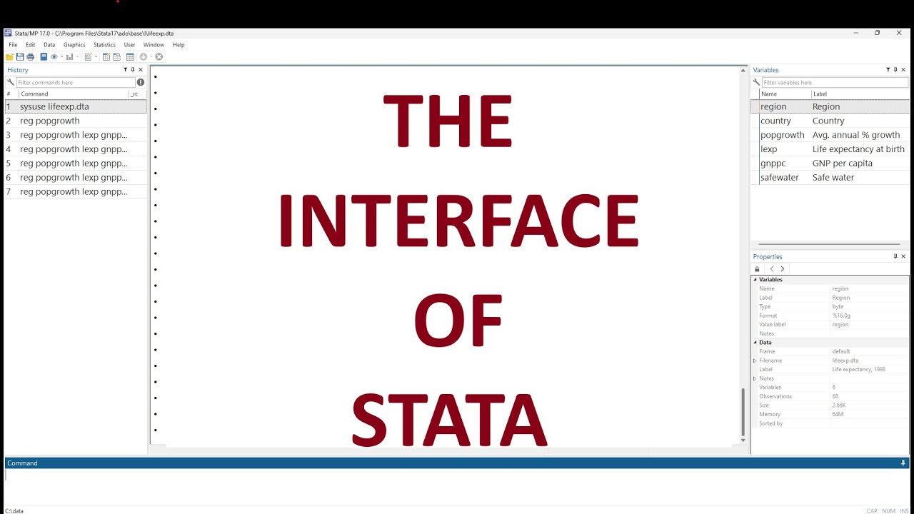 Stata Tutorials- Interface of Stata