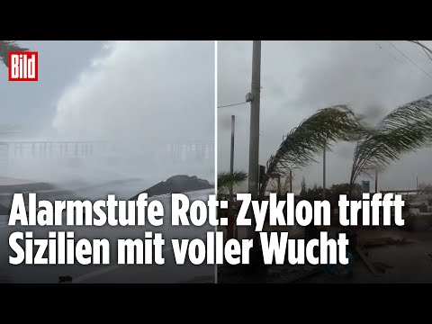 Zyklon Harry: Orkanböen und Flutregen legen Sizilien lahm – Catania ruft Notstand aus