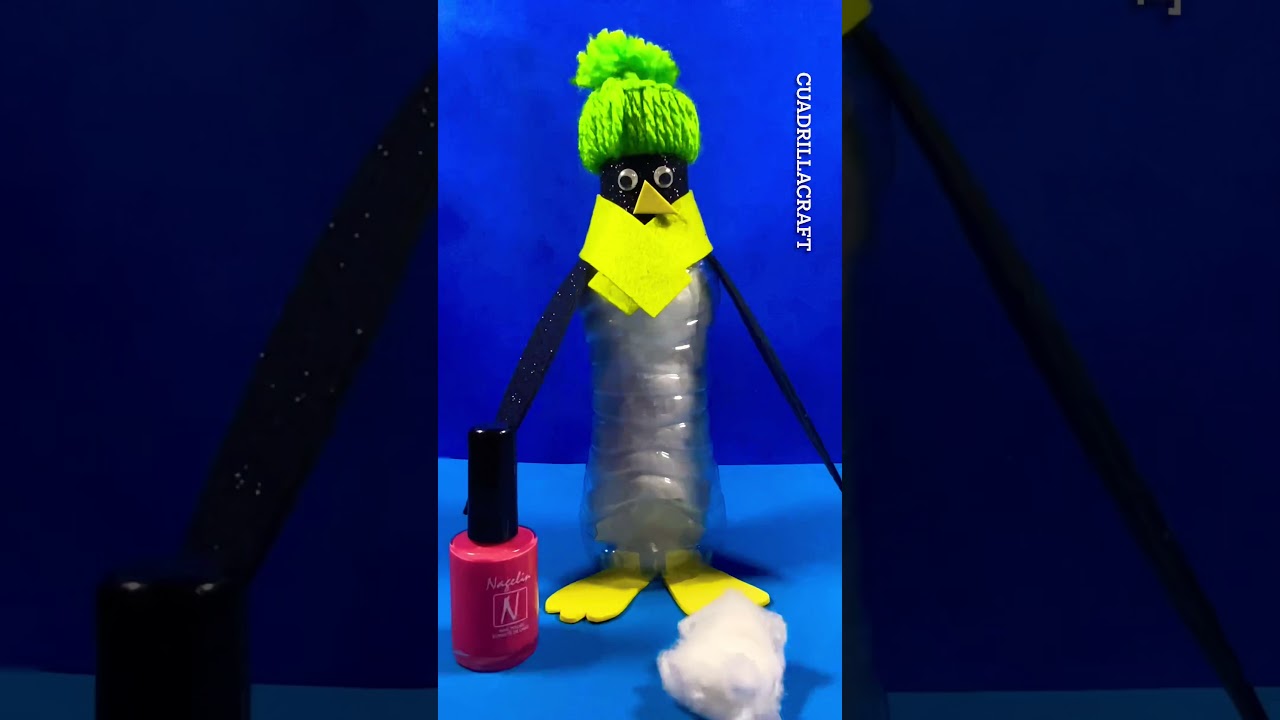 RECICLANDO - un pingüino de botella de plástico muy fácil y rápido de hacer