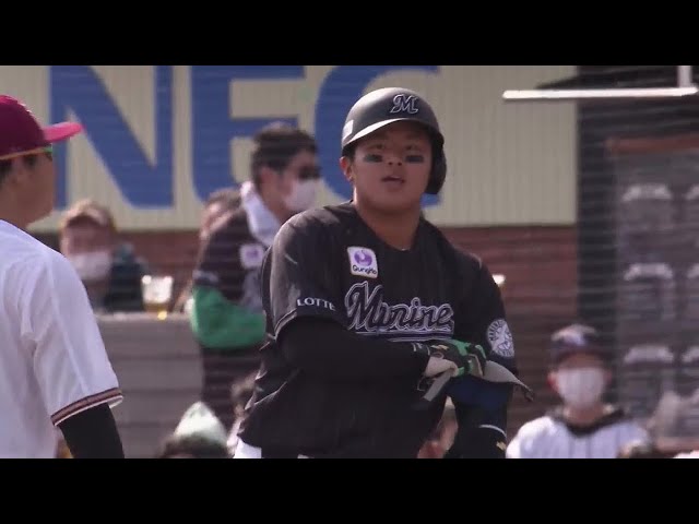 【5回表】マリーンズ・松川虎生 技ありのプロ初ヒット!! 2022年3月27日 東北楽天ゴールデンイーグルス 対 千葉ロッテマリーンズ