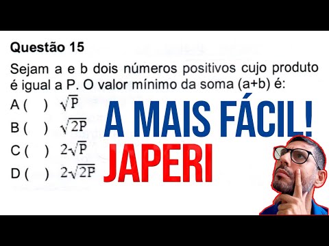 Correção Prova de Japeri Professor de Matemática Questão 15 a mais FÁCIL