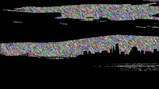 City Skyline Silhouette Random Color Fill
