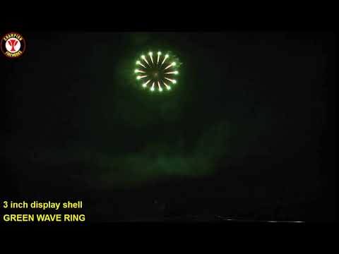 3 inch display shell fireworks GREEN WAVE RING