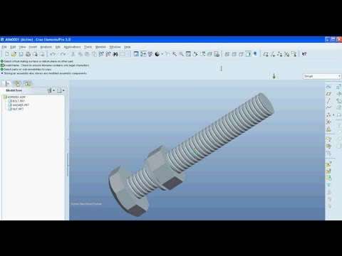 Bolt And Nut Assembly Using Creo Pro E)