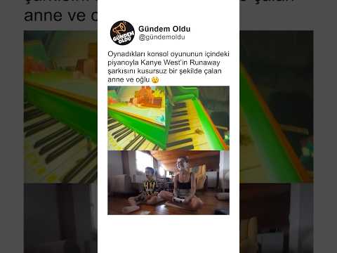 Oynadıkları oyunun içindeki piyanoyla Runaway şarkısını çalan anne ve oğlu 😲