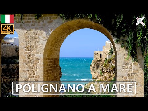POLIGNANO A MARE │ITÁLIA. O que ver em Polignano a Mare. Imagens coloridas em 4K.