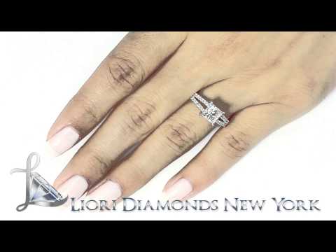 ER-0966 - 2.61 Carat D-VS1 Certified Princess Cut Diamond Engagement Ring 18k White Gold