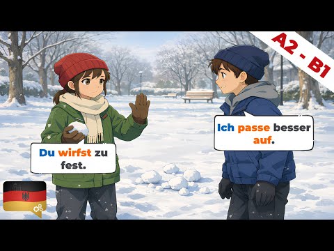 Deutsch mit Dialogen  | A2-B1 | Winter Wortschatz | Deutsch Lernen