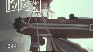 Red Biplane Taking Off, Flying, Stunts